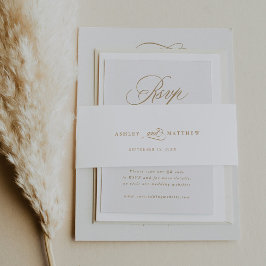 Goldromantische Hochzeit Einladungsbanderole