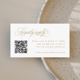 Goldromantische Kalligrafie Hochzeitsstichtag QR C Begleitkarte