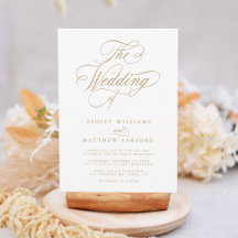 Goldromantische Wirble Kalligrafie-Hochzeit