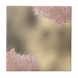Goldrosa rosegeln Glitzer maßgeschneidert modern Fliese<br><div class="desc">Goldrosa Rosegold Glitzer kundenspezifisch moderne Keramik Fliesen</div>