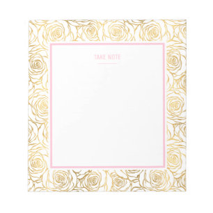 GoldRosen mit Rosa Notizblock