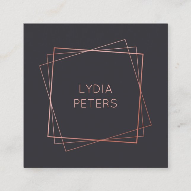 GoldRosen-Rahmen Quadratische Visitenkarte (Vorderseite)