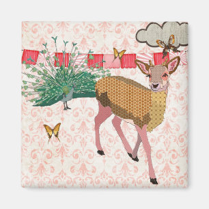 GoldRosen-Rotwild u. Pfau-rosa Magnet