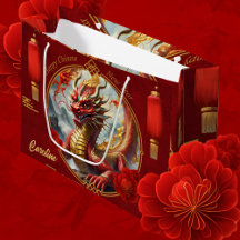 Goldrot chinesischer Drache wünschen Ihnen ein glü