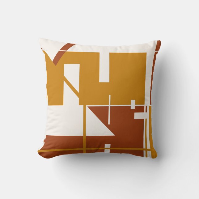 Goldrust Off-White Bold, geometrischer Abstract De Kissen (Vorderseite)