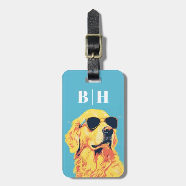 Golds Retriever Gepäckanhänger (Vorderseite vertikal)
