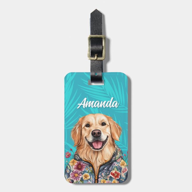 Golds Retriever-Gepäckanhänger Gepäckanhänger (Vorderseite vertikal)