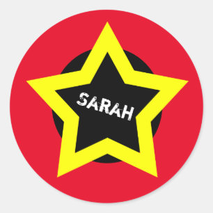 Golds Star & Top-Wertungs-Sticker (Sarah) Runder Aufkleber