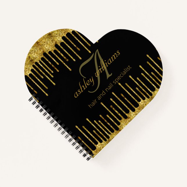Goldsalon Bougee Glitzer Notizbuch (Vorderseite)