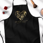 Goldsalon Herzmuskel Personalisierter Name Schürze<br><div class="desc">Goldsalon Herzmuskel Personalisierter Name Schürze</div>