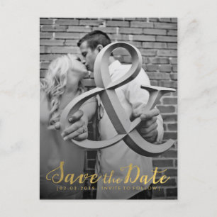 GoldSave the Date Typografie-Mitteilung Ankündigungspostkarte