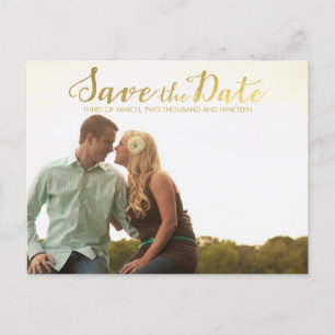 GoldSave the Date Typografie-Mitteilung Ankündigungspostkarte