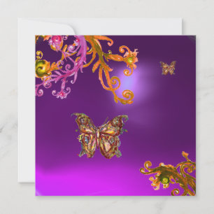 GOLDSCHALTFLÄCHE IN LILA GELBEN BLUMENFLORALEN WIR EINLADUNG