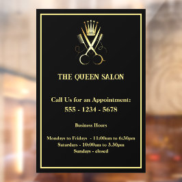 Goldschere Friseur Salon Öffnungszeiten Fensteraufkleber