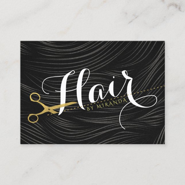 Goldschere Friseursalon Friseursalon - Ernennung Terminkarte (Vorderseite)