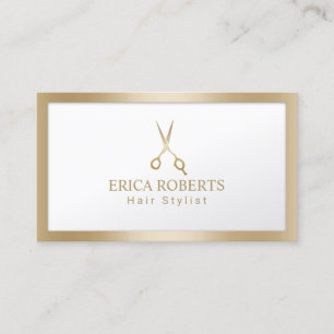 Goldschere Haar Stylist Schönheitssalon Goldrahme Visitenkarte
