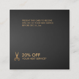 Goldschere Haare Stylist Black Gradient Discount Quadratische Visitenkarte