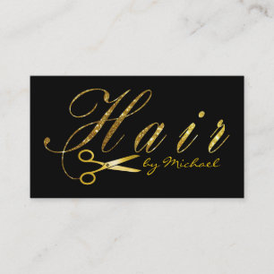 Goldschere Script-Haarstylist-Salon #4 Visitenkarte