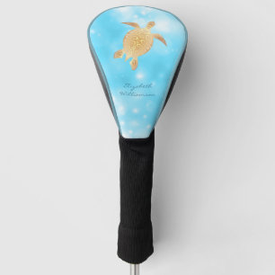Goldschildkröte-Bokeh-Monogram-Küste Golf Headcover