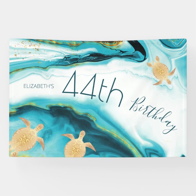 Goldschildkröten Aquamarin Tinte | Benutzerdefinie Banner (Horizontal)