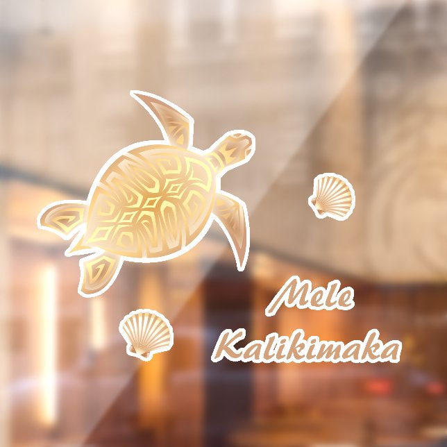 Goldschildkröten Mele Kalikimaka  Fensteraufkleber (Blatt 2)