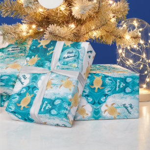 Goldschildkröten   Mele Kalikimaka Weihnachten Geschenkpapier