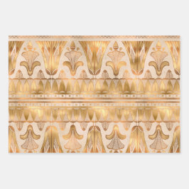 Goldschimmer Art Déco Geschenkpapier Set