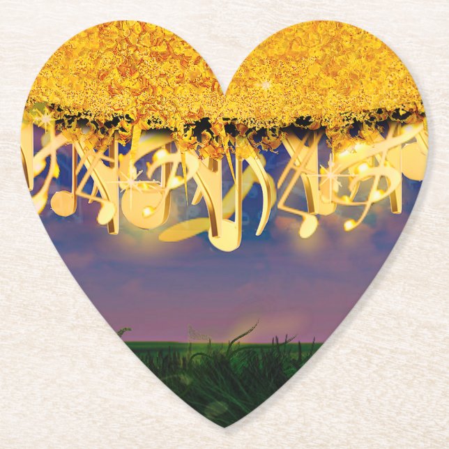 Goldschimmernde Notizen Untersetzer (Vorderseite)