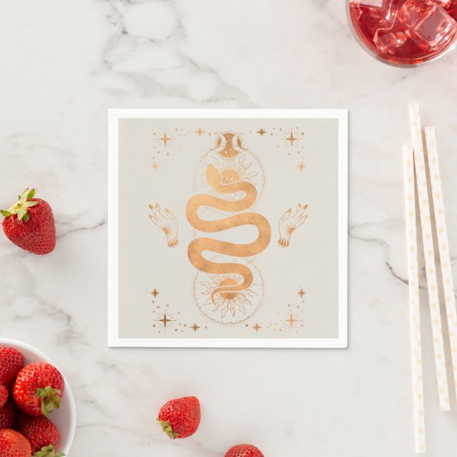 Goldschlange Tarot Sonnenkarte Grillen Party Serviette (Beispiel)