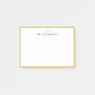 Goldschlichte minimalistische Monogramm-Bezeichnun Post-it Klebezettel