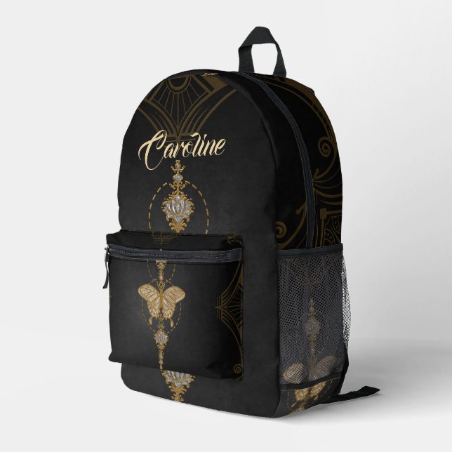 Goldschmetterling. Bedruckter Rucksack (Rückseitige Ecke Rechts)