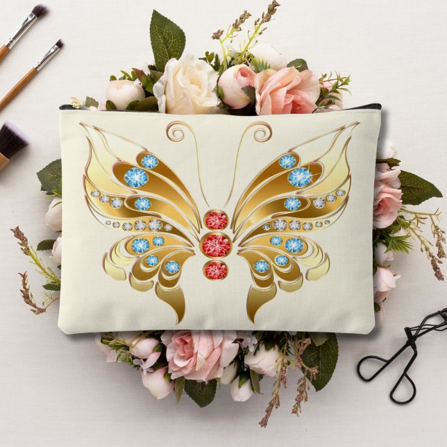 Goldschmetterling mit Edelsteinen Zubehörtasche (Von Creator hochgeladen)