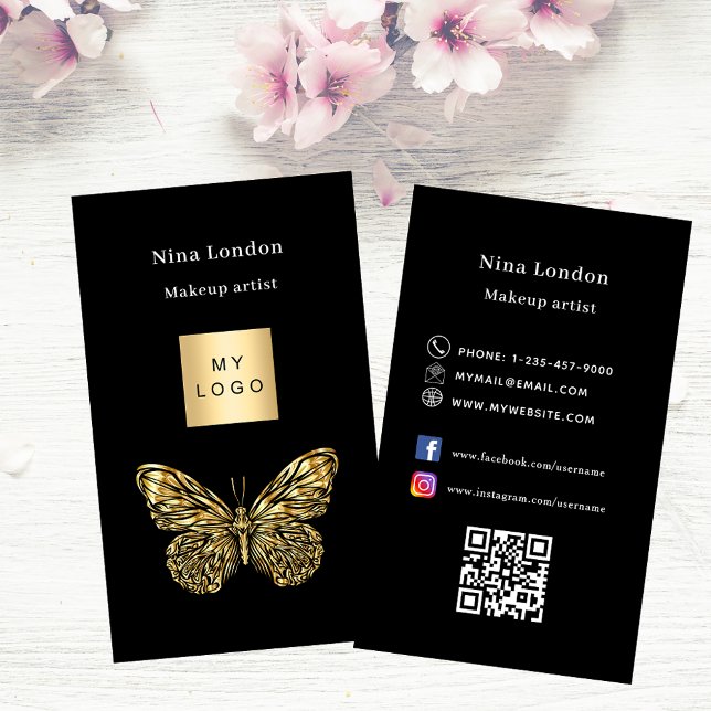 Goldschmetterling Qr Logo für soziale Medien Visitenkarte (Von Creator hochgeladen)