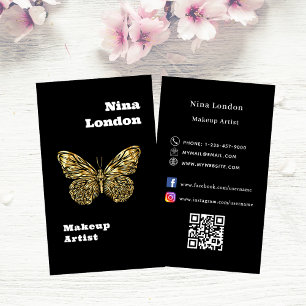 Goldschmetterling Qr Logo für soziale Medien Visitenkarte