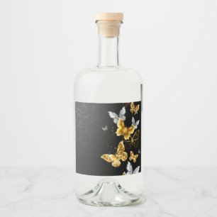 Goldschmetterlinge Alkoholflaschenetikett