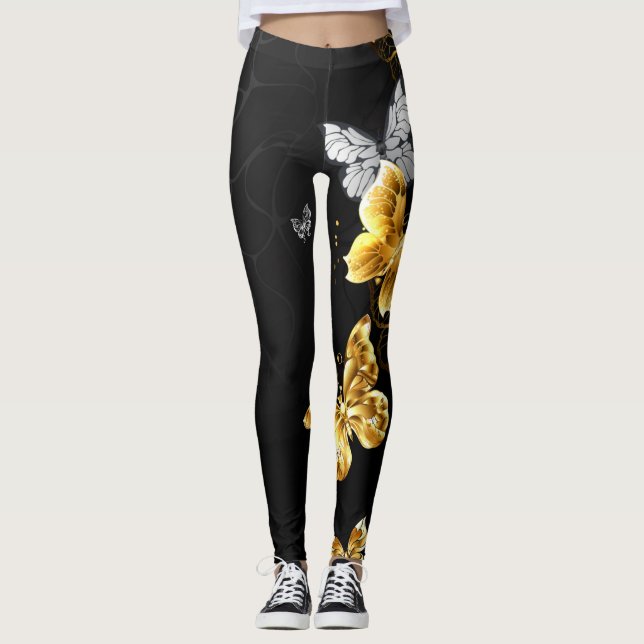 Goldschmetterlinge Leggings (Vorderseite)