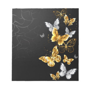 Goldschmetterlinge Notizblock