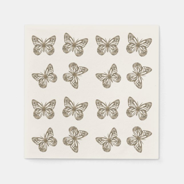 Goldschmetterlingsmuster Serviette (Vorderseite)