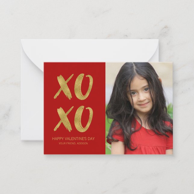 Goldschmied XOXO Klasse Valentine Karte (Vorderseite)