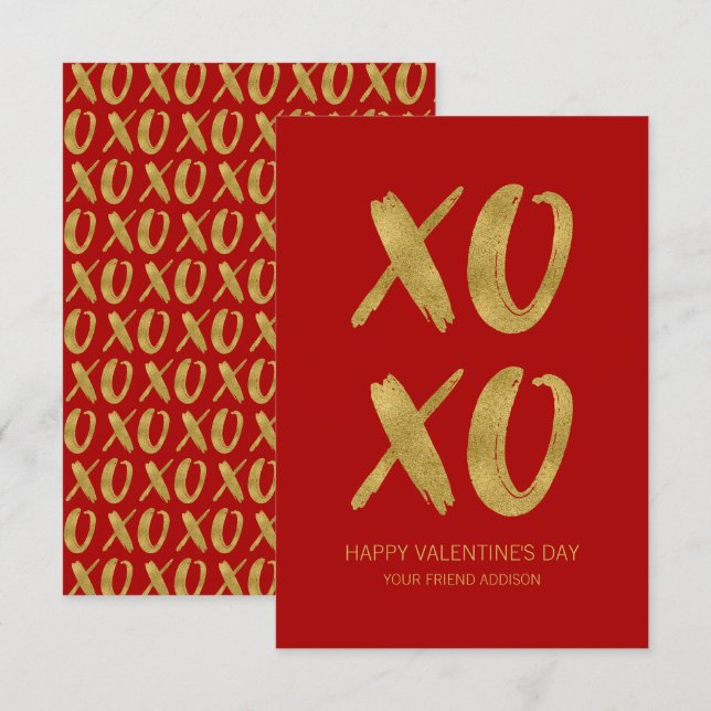 Goldschmied XOXO Klasse Valentine Karte (Vorne/Hinten)