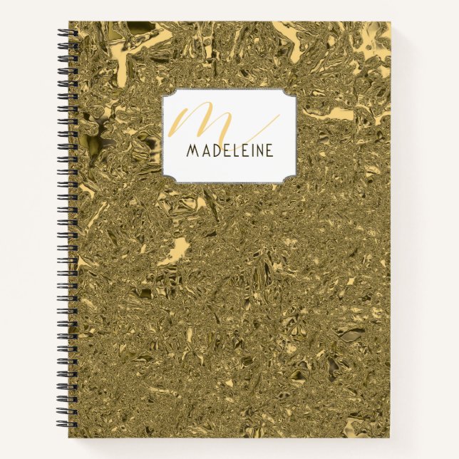 Goldschmiedekunst Mit Monogramm Girly School Notizbuch (Vorderseite)