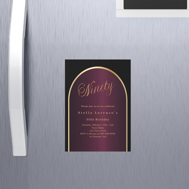 Goldschmiedeluxus 90. Geburtstag Magneteinladung (Von Creator hochgeladen)