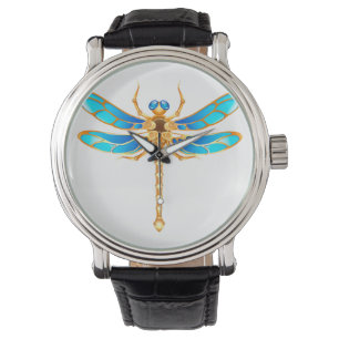 Goldschmuck-Libelleninsekt-Vip-Fundus-Vektorbild Armbanduhr