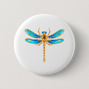 Goldschmuck-Libelleninsekt-Vip-Fundus-Vektorbild Button