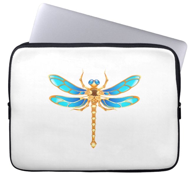 Goldschmuck-Libelleninsekt-Vip-Fundus-Vektorbild Laptopschutzhülle (Vorderseite)