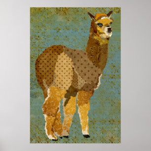 GoldSchmutz-Alpaka-Kunst-Plakat Poster