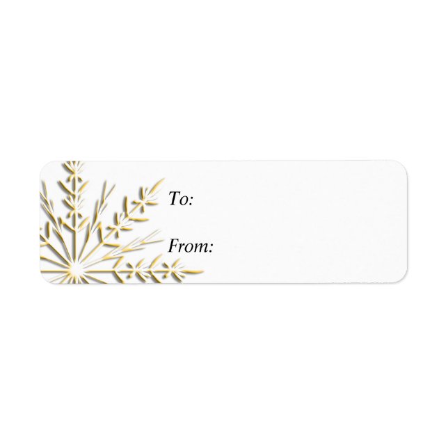 Goldschneeflocke auf dem weißen Weihnachtsgeschenk (Vorne)
