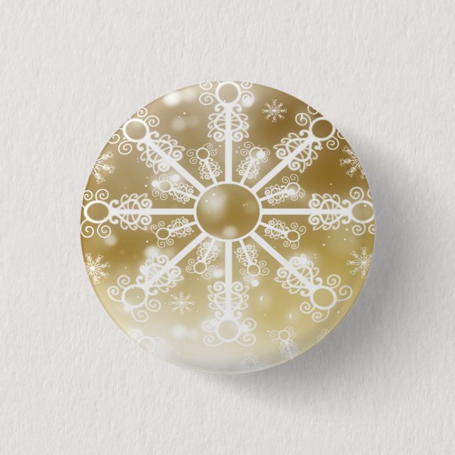Goldschneeflocke Button (Vorderseite)