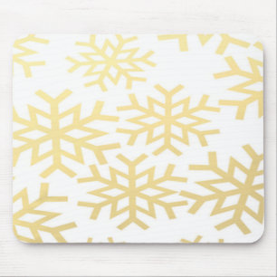 Goldschneeflocke-Winterurlaub-Weihnachtsmuster Mousepad