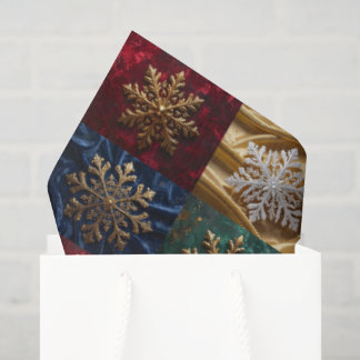 Goldschneeflocken auf dem Bild von Velvet Seidenpapier